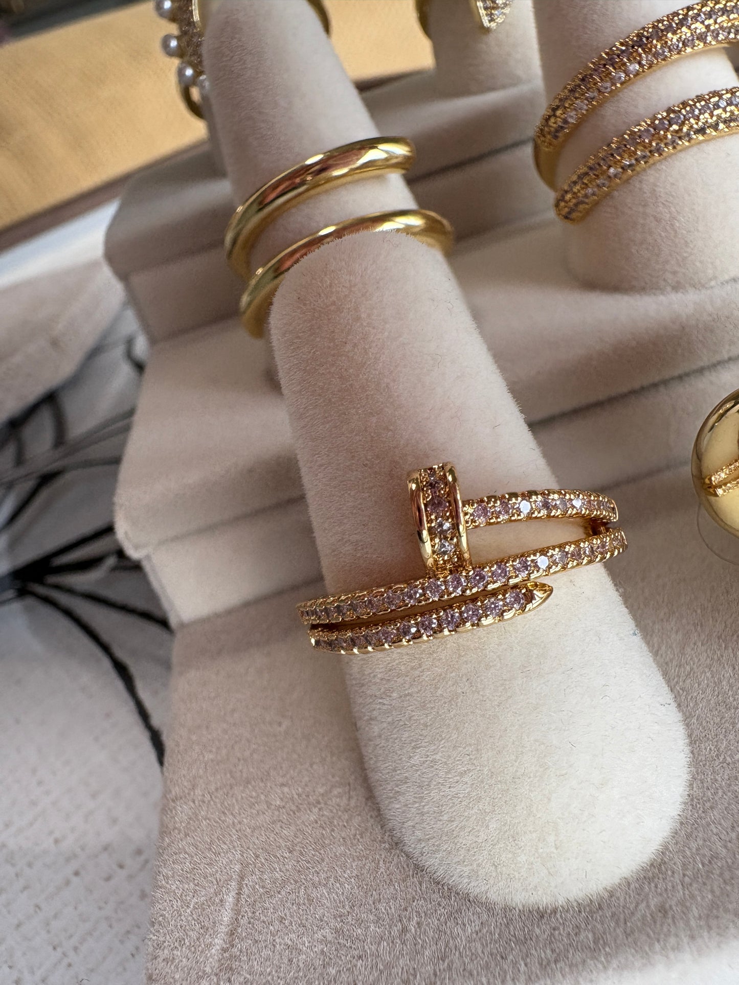 Double Zirconium Nail Ring