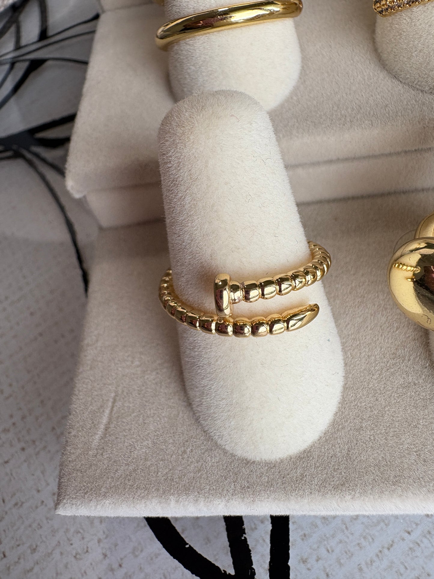 Nail Beads Ring ( Adjustable )