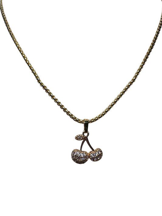 Cable Chain Cherry Zirconium Charm