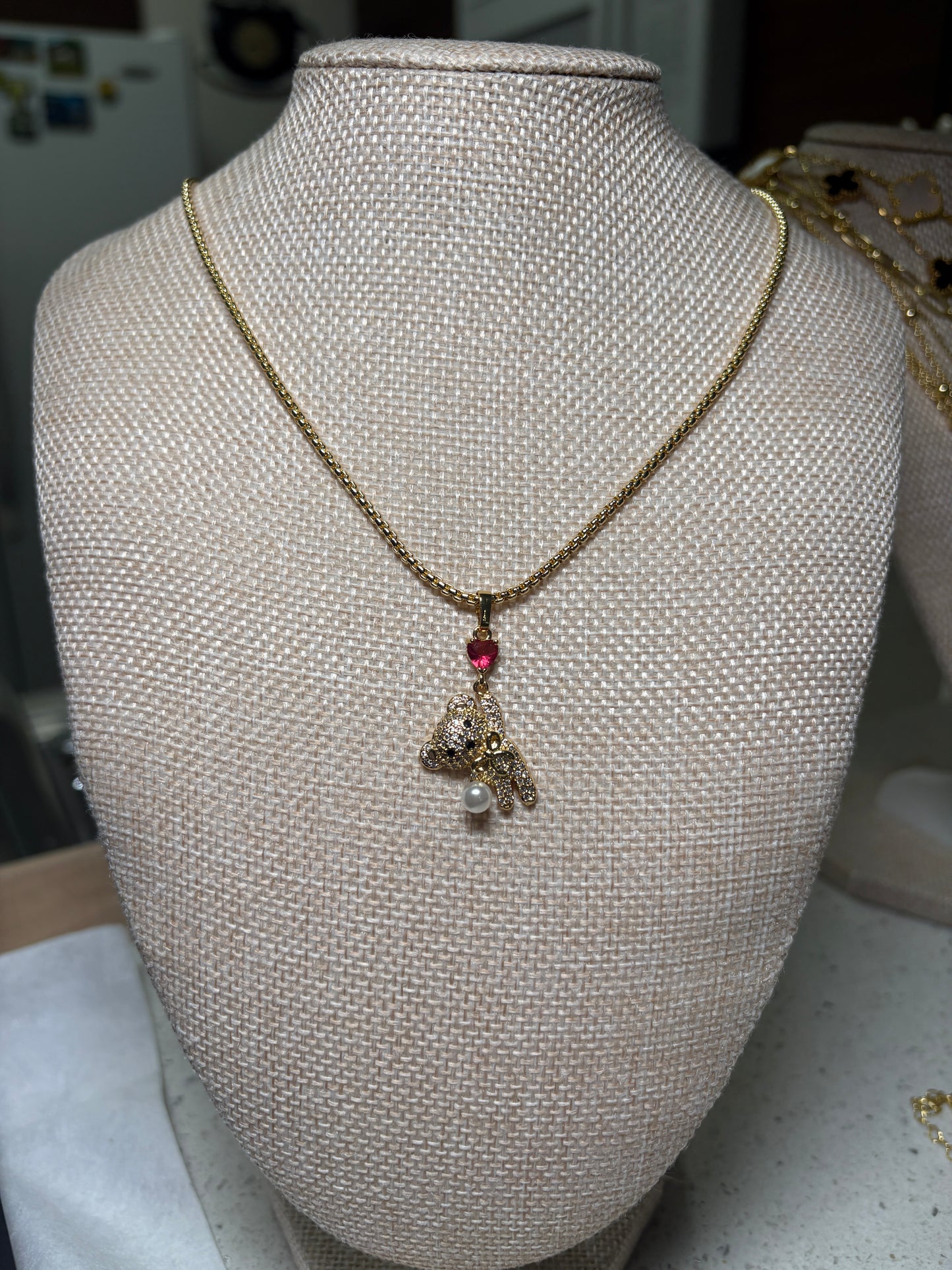 Cable Chain Teddy Bear Charm