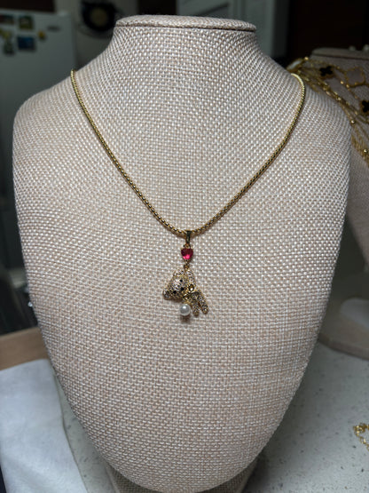 Cable Chain Teddy Bear Charm