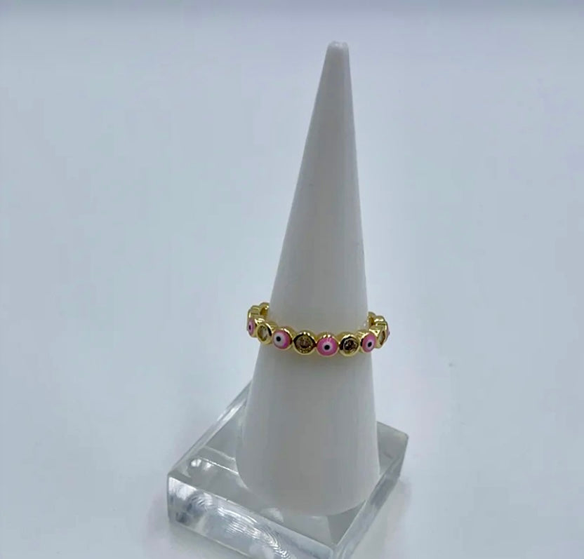 Skinny Evil Eye Adjustable Ring