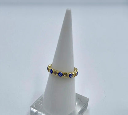 Skinny Evil Eye Adjustable Ring