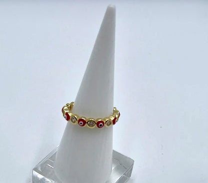 Skinny Evil Eye Adjustable Ring
