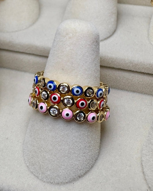 Skinny Evil Eye Adjustable Ring